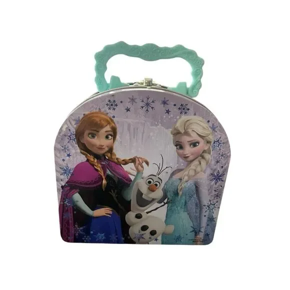 Disney Kids Purple Frozen Anna Elsa Olaf Metal Carry All Tin OS - Picture 6 of 9